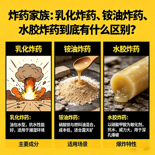 庆元炸药家族：乳化炸药、铵油炸药、水胶炸药到底有什么区别？